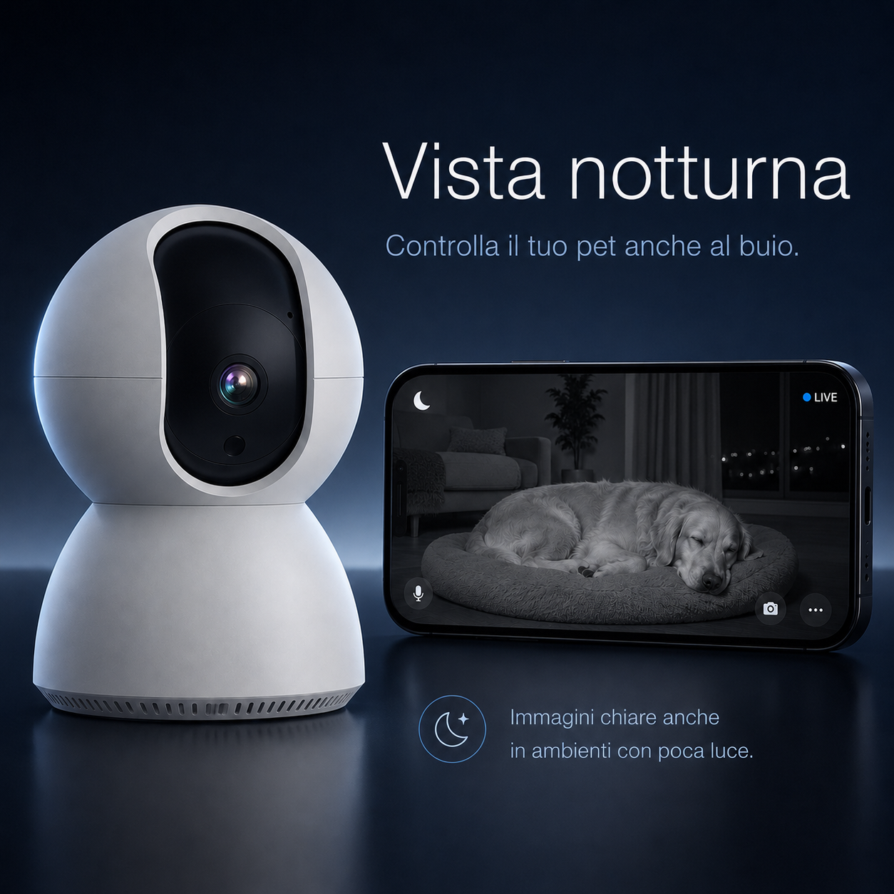 Orsetto PetCam 360 – Telecamera WiFi per cani e gatti